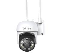 REIGY 3MP PT Telecamera IP Wi-Fi Audio Bidirezionable, Videocamera Sorveglianza da Esterno Impermeabile Super Night Vision Allarme APP Compatibile con iOS/Android