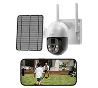 REIGY 4MP Telecamera WIFI Esterno Senza FIli, 11600mah Batteria con Pannello Solare, Videocamera Sorveglianza Compatibile con NVR Sistemi, Videosorveglianza Rilevamento del Movimento Visione Notturna