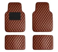 REIJAX 4 Pezzi Tappetini per Auto in Pelle Personalizzati per VW Teramont 6seats 2017-2023, Tappetini Abitacolo Impermeabile Antiscivolo Interni Protezione Accessori,A Brown