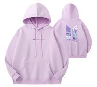 REIK Felpa con cappuccio da uomo BTS Kpop Busan World Tour maglione da donna Yet to Come Corea Hip Hop Pullover felpe, Busan Viola, XL