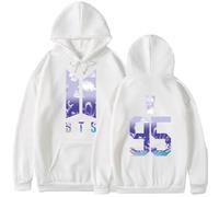 REIK Felpa con cappuccio unisex con scritta in inglese "You Never Walk Alone", stile hip hop, anniversario, festa e fan, 95 V, bianco, M