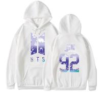 REIK Felpa con cappuccio unisex con scritta in inglese "You Never Walk Alone", stile hip hop, anniversario, festa e fan, 92 Jin Bianco, M