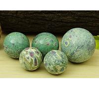 Reikiera Rubino Fuchsite Sfera Sfera di Pietra con L'Anello Tribuna Aura Balancing Metafisico di Cristallo Reiki Guarigione- Scegli Taglia