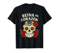 Reina del Corazon, Regina dei Cuori, Design Messicano Pride Maglietta