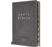 Reina Valera Re Biblia RVR 1960 letra grande tamaño manual, Piel gri (Tascabile)