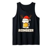 Reinbeer Santa Hat Funny Reindeer Couple Matching Christmas Canotta