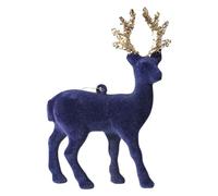 Reindeer Christmas Decor Flocking | House Deer Ornaments - Christmas Reindeer Statue for Holiday Mantel Tree Desk Shelf Kitchen Tabletop Centerpiece Festive Home Decoration