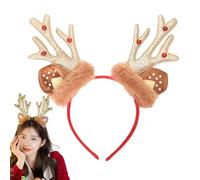 Reindeer - Fascia per capelli di cervo | Christmas Deer Ears Headband | Winter Festival Antler Headbands, Christmas Headband for Women Decorative Festive with Bells - Holiday Headband For Photoshoots