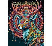 Reindeer Mandala Coloring Book: 50 Intricate Winter Designs for Adult Stress Relief and Relaxation