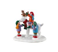 Lemax- Santa's Wonderland Accessory: Reindeer Snowman, Multicolore, 33629