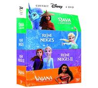 REINE DES NEIGES (LA) 1 & 2 + RAYA + VAIANA - COFFRET 4 DVD