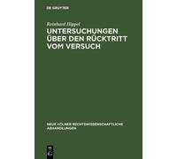 Reinhard Hippel Untersuchungen über den Rücktritt vom Versuch (Copertina rigida)