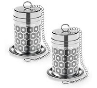 Reinmoson Infusore per tisane acciaio inox - 3,8 × 5,6 cm mini infusore tè a maglia extra fine, filtro tè infusione, colino filtro per tisane, confezione da 2, ideale per tè nero, rooibos, ecc.