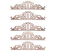 Reinscer 10 Pezzi Sinistra + (Ogni 5 Pz) Vintage Intagliato in Legno Angolo Onlay Arredamento da Parete Decor Non Verniciato Cornice Applique