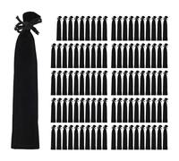 Reinscer 100 Pezzi Sacchetto di Velluto Penna Sacchetto Nero Coulisse Sacchetto Singolo Penna Titolare Imballaggio Collina per Scuola Ufficio Regalo Promozionale, Nero