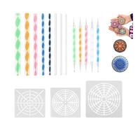 Reinscer 16 Pezzi Mandala Punteggia Gli Strumenti per Dipingere Le Rocce Mandala Stencil Kit Strumenti per Scolpire L'Argilla con Stilo Un Sfera