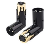 Reinscer 2 adattatori audio, spina regolabile a femmina, adattatore per microfono XLR ad angolo retto, adattatore XLR (adattatore XLR-90 gradi)
