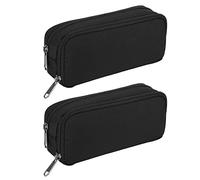 Reinscer 2X Astuccio per Matite di Grande Capacità Astuccio Portaoggetti Oxford Astuccio per Pennarelli Astuccio per Cancelleria Semplice Organizer per Ufficio Scolastico Nero