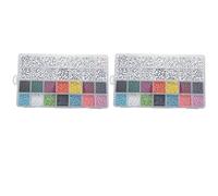 Reinscer 2X Kit Perline 5000 Pezzi, Perline di Vetro da 3 Mm, Perline con Lettere Alfabetiche e Perline A Forma di Cuore per Braccialetti con Nome Creazione di Gioielli e