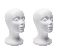 Reinscer 2X Modello di Testa di Manichino Nel Schiuma Occhiali da Sole Supporto per Occhiali Supporto per Cappellino Supporto per Display Cuffia con Testa di Manichino Espositore Espositore