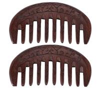 Reinscer 2X Pettine di legno Pettine per capelli in legno Pettine naturale anti-massaggio (dente a fiore)