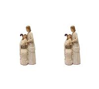 Reinscer 2X Statue della Sacra Famiglia Gesù Giuseppe Statuetta Religiosa Cattolica Decorazioni per La Casa per Presepe Domestico Regalo di Natale