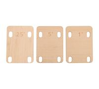Reinscer 3 Pezzi In Legno Massello di Acero Manico per Chitarra Shim Accessori per Strumenti Musicali Protezione 0,25, 0,5 e 1 Strumento per Piastra per Collo Della Chitarra