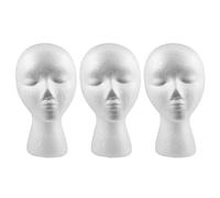 Reinscer 3X 27.5 x 52cm Manichino/Manichino Testa Foam Femminile (Polistirolo) Espositore per Cappellino, Cuffie, Accessori per Capelli E Parrucche Donna Mannequin Foam
