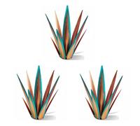 Reinscer 3X Grande Scultura Rustica di Tequila, Piante di Agave nel Metallo per Cortile Esterno, Decorazioni per La Casa Dipinte Un Mano 55 cm