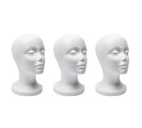 Reinscer 3X Modello di Testa di Manichino nel Schiuma Occhiali da Sole Supporto per Occhiali Supporto per Cappellino Supporto per Display Cuffia con Testa di Manichino Espositore Espositore