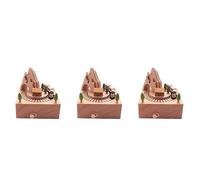 Reinscer 3X Wooden Scatola Musicale con Tunnel di Montagna con Un Piccolo Treno Magnetico nel Movimento Riproduce