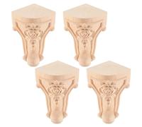 Reinscer 4 pezzi 10 x 6 cm in stile europeo massiccio scolpito mobile piedi gambe TV piedi
