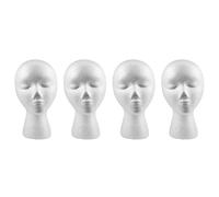 Reinscer 4X 27.5 x 52cm Manichino/Manichino Testa Foam Femminile (Polistirolo) Espositore per Cappellino, Cuffie, Accessori per Capelli E Parrucche Donna Mannequin Foam