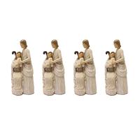 Reinscer 4X Statue della Sacra Famiglia Gesù Giuseppe Statuetta Religiosa Cattolica Decorazioni per la Casa per Presepe Domestico Regalo di Natale