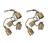 Reinscer 8 Pezzi di Campanelli per Mucche su Corda Campanelli per Mucche Rustici Vintage Fortunati su Corda da Appendere alla Parete