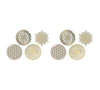Reinscer 8PZ Geometria Sacra Wall Art Fiore della Vita Griglia nel Legno Decor Griglia di nel Legno Scultura da Parete nel Legno
