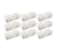 Reinscer 9 Pezzi Portaprovette nel Plastica, 60 Fori, per Provette da 16 mm, Bianca, (60 Fori)