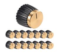Reinscer Amplificatore AMP per chitarra, 15 pezzi, con tappo in alluminio dorato, diametro 6 mm, colore: nero