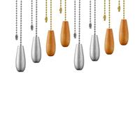 Reinscer Catena Un Soffietto per Tiranti Un 8 Pezzi Catena per Tiranti Un Prolunga nel Legno per Plafoniera Un Plafoniera (Colore E Legno)