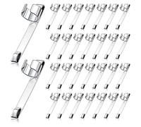 Reinscer Clip per matita in metallo per spingere, clip per matite, clip in metallo, clip per matita portatili, 60 pezzi