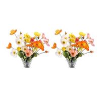 Reinscer Confezione da 16 Fiori Artificiali di Fiori di Papavero di Seta per la Decorazione Domestica Bouquet di Fiori Finti per Feste di Matrimonio, Composizione Floreale