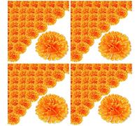 Reinscer Fiori di Calendula da 3,9 Pollici Giorno Artificiale del Fiore Morto 200 Pezzi Testa di Fiori di Calendula Finta