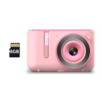 Reinscer fotocamera digitale doppia selfie video HD 720P ricarica USB, display a colori per bambini, regalo per bambini, rosa