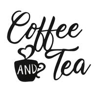 Reinscer Insegna per caffè e tè in Metallo da Appendere alla Parete, 1 Pezzo, Decorazione per Tazza Nera, Lettera, Decorazioni in Metallo Nero per la Cucina della Fattoria del caffè