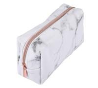 Reinscer Marmo Pu cancelleria Astuccio Astuccio Trucco Borsa con cerniera in rosa per ragazze adolescenti, e rosa