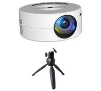 Reinscer Mini proiettore, LED, lettore multimediale, audio, proiettori portatili con supporto proiettore, proiezione USB, stesso schermo, durevole, facile da installare - A