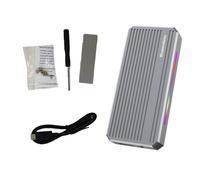 Reinscer NVMe M.2 SSD Mobile Hard Disk Box 40 Gbit/S USB 4.0 Lettore di unità a stato Luce RGB con ventola