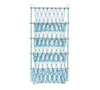Reinscer Organizzatore da parete per arazzo, rete giocattolo, amaca, cameretta dei bambini, motivo macrameo, blu