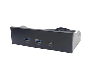 Reinscer Pannello frontale USB per PC, 2 porte USB 3.2 GEN1 5 Gbit/S + 1 porta Type-C 10 Gbit/S/20 Gbit/S Hub per desktop 5,25 alloggiamento unità floppy