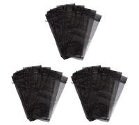 Reinscer Sacchetti per Bottiglie di Vino in Organza Nera da 90 Pezzi, Sacchetti Regalo per Bottiglie in Rete Trasparente Copribottiglie per Vino Abiti con Coulisse per Halloween